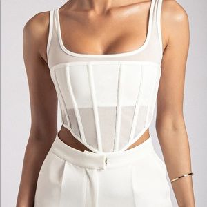 NWOT Meshki Delaney Corset Bustier - White - size S
